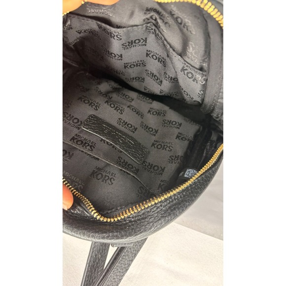 Michael Kors Abby Mini Black Pebbled Leather Backpack Gold Hardware Bag main image 6